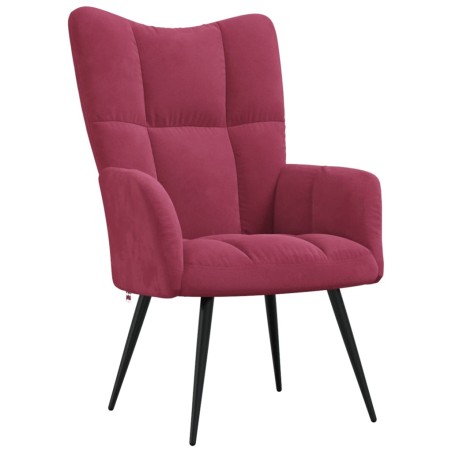 vidaXL Silla de relajación de terciopelo rojo vino tinto