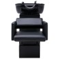 vidaXL Silla lavacabezas con lavabo cuero sintético negro 129x59x82 cm