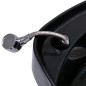 vidaXL Silla lavacabezas con lavabo cuero sintético negro 129x59x82 cm
