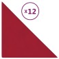 vidaXL Paneles de pared 12 uds terciopelo rojo tinto 30x30 cm 0,54 m² vidaXL Paneles de pared 12 uds terciopelo rojo tinto 30x30 cm 0,54 m²