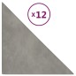 vidaXL Paneles de pared 12 uds terciopelo gris claro 30x30 cm 0,54 m² vidaXL Paneles de pared 12 uds terciopelo gris claro 30x30 cm 0,54 m²