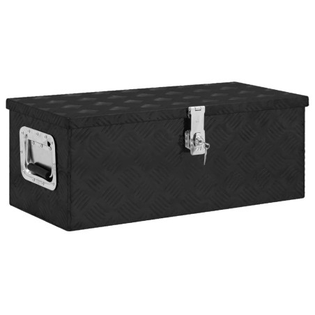 vidaXL Caja de almacenaje de aluminio negro 70x31x27 cm