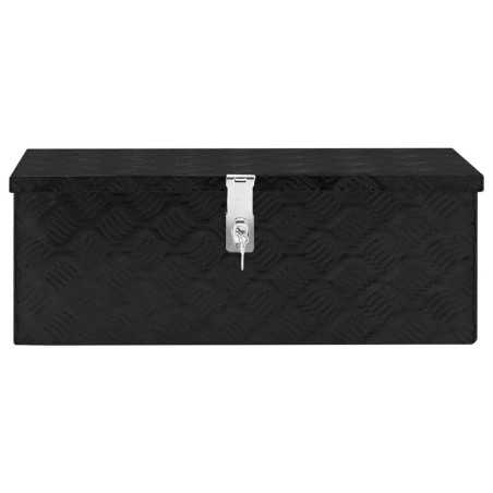 vidaXL Caja de almacenaje de aluminio negro 70x31x27 cm