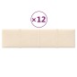 vidaXL Paneles de pared 12 uds terciopelo color crema 60x15 cm 1,08 m²