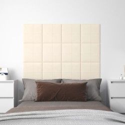 vidaXL Paneles de pared 12 uds terciopelo crema 30x30 cm 1,08 m²