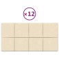 vidaXL Paneles de pared 12 uds terciopelo crema 60x30 cm 2,16 m² vidaXL Paneles de pared 12 uds terciopelo crema 60x30 cm 2,16 m²