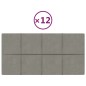 vidaXL Paneles de pared 12 uds terciopelo gris claro 60x30 cm 2,16 m² vidaXL Paneles de pared 12 uds terciopelo gris claro 60x30 cm 2,16 m²