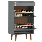 vidaXL Zapatero MOLDE madera maciza de pino gris 59,5x35x103 cm vidaXL Zapatero MOLDE madera maciza de pino gris 59,5x35x103 cm