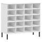 vidaXL Zapatero patas de metal OSLO madera maciza blanco 95x35x86 cm vidaXL Zapatero patas de metal OSLO madera maciza blanco 95x35x86 cm