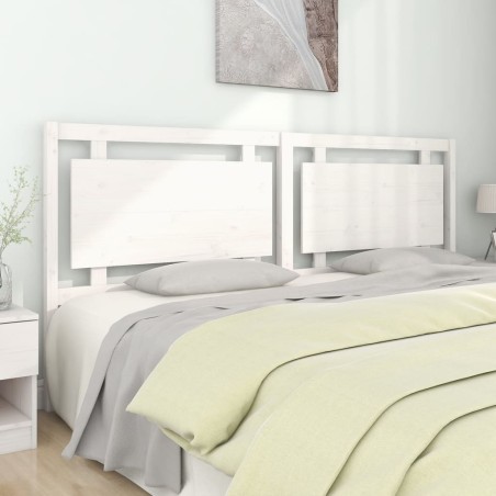 vidaXL Cabecero de cama madera maciza de pino blanco 205,5x4x100 cm