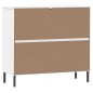 vidaXL Zapatero patas de metal OSLO madera maciza blanco 95x35x86 cm vidaXL Zapatero patas de metal OSLO madera maciza blanco 95x35x86 cm