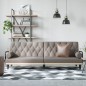 vidaXL Sofá cama con reposabrazos tela gris taupe vidaXL Sofá cama con reposabrazos tela gris taupe