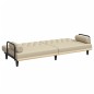 vidaXL Sofá cama con reposabrazos tela color crema vidaXL Sofá cama con reposabrazos tela color crema