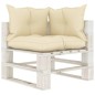 vidaXL Set muebles de palets de jardín 7 pzas madera con cojines crema vidaXL Set muebles de palets de jardín 7 pzas madera con cojines crema