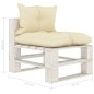vidaXL Set muebles de palets de jardín 7 pzas madera con cojines crema vidaXL Set muebles de palets de jardín 7 pzas madera con cojines crema