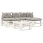  vidaXL Muebles de palets de jardín 5 pzas madera cojines taupe
