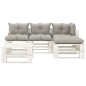  vidaXL Muebles de palets de jardín 5 pzas madera cojines taupe