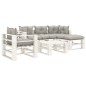 vidaXL Set de muebles de palets de jardín 6 pzas madera cojines taupe