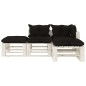vidaXL Set muebles de palets de jardín 4 pzas madera cojines negros vidaXL Set muebles de palets de jardín 4 pzas madera cojines negros