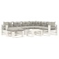 vidaXL Set muebles de palés de jardín 8 pzas madera cojines taupe vidaXL Set muebles de palés de jardín 8 pzas madera cojines taupe