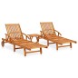 vidaXL Set de tumbonas con mesita 2 uds madera maciza de acacia