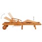 vidaXL Set de tumbonas con mesita 2 uds madera maciza de acacia
