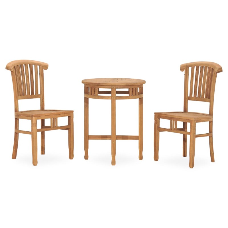 vidaXL Conjunto de comedor de jardín 3 piezas madera maciza de teca vidaXL Conjunto de comedor de jardín 3 piezas madera maciza de teca