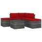 vidaXL Muebles de jardín de palets 6 piezas cojines madera maciza pino