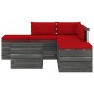 vidaXL Muebles de jardín de palets 6 piezas cojines madera maciza pino