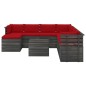 vidaXL Muebles de palets de jardín 9 piezas cojines madera maciza pino vidaXL Muebles de palets de jardín 9 piezas cojines madera maciza pino
