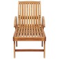 vidaXL Tumbona con mesa y cojín madera maciza de teca vidaXL Tumbona con mesa y cojín madera maciza de teca