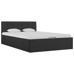 vidaXL Cama canapé hidráulica almacenaje tela gris oscuro 120x200cm 