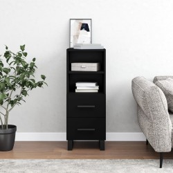 vidaXL Aparador de madera contrachapada negro 34,5x34x90 cm