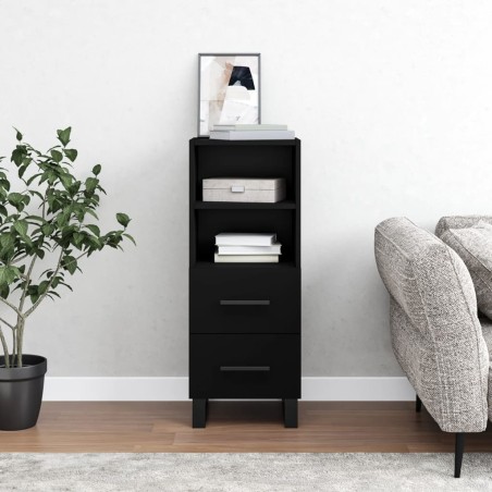 vidaXL Aparador de madera contrachapada negro 34,5x34x90 cm
