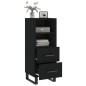 vidaXL Aparador de madera contrachapada negro 34,5x34x90 cm