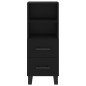vidaXL Aparador de madera contrachapada negro 34,5x34x90 cm