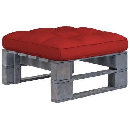 vidaXL Otomana de jardín de palets madera de pino impregnada gris
