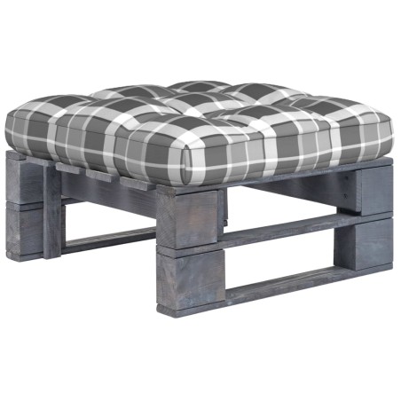 vidaXL Otomana de jardín de palets madera de pino impregnada gris