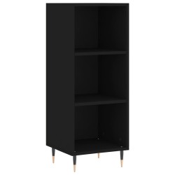 vidaXL Aparador de madera de ingeniería negro 34,5x32,5x90 cm