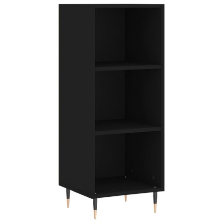 vidaXL Aparador de madera de ingeniería negro 34,5x32,5x90 cm