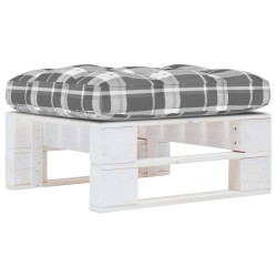 vidaXL Otomana de jardín de palets madera de pino impregnada blanca