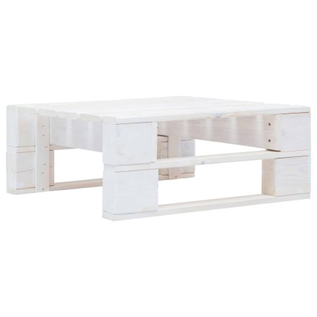vidaXL Otomana de jardín de palets madera de pino impregnada blanca