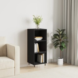 vidaXL Aparador de madera de ingeniería negro 34,5x32,5x90 cm