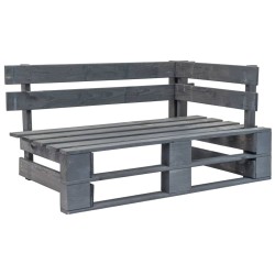 vidaXL Sofá de jardín esquina de palets madera de pino impregnada gris