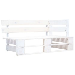 vidaXL Sofá de jardín esquina de palets madera pino impregnada blanco
