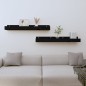 vidaXL Estantes de pared 2 uds madera maciza de pino negro 80x12x9 cm vidaXL Estantes de pared 2 uds madera maciza de pino negro 80x12x9 cm