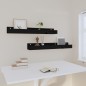 vidaXL Estantes de pared 2 uds madera maciza de pino negro 80x12x9 cm vidaXL Estantes de pared 2 uds madera maciza de pino negro 80x12x9 cm