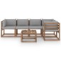 vidaXL Muebles de jardín de palets 6 pzs con cojines madera impregnada