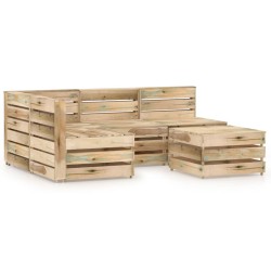 vidaXL Set de muebles de jardín 5 pzas madera de pino impregnada verde