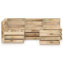vidaXL Set de muebles de jardín 5 pzas madera de pino impregnada verde